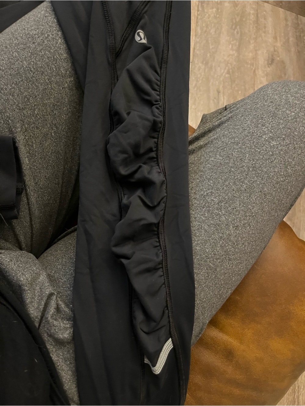 lululemon athletica Black Ruched Side Leggings